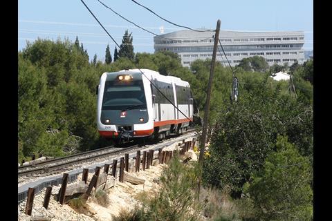 The Benidorm - Dénia line is currently operated using two-car diesel multiple-units dating from 1966-73.